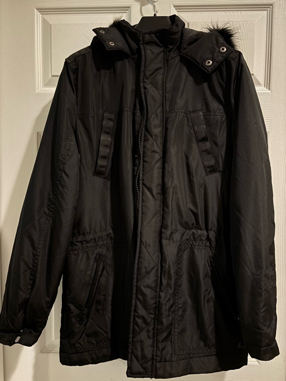 Men's Black Hooded Winter Parka Jacket